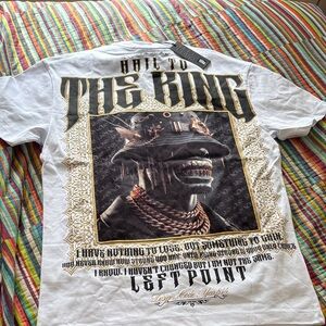 Left point size small Hail To The King White Graphic Tee - nwt